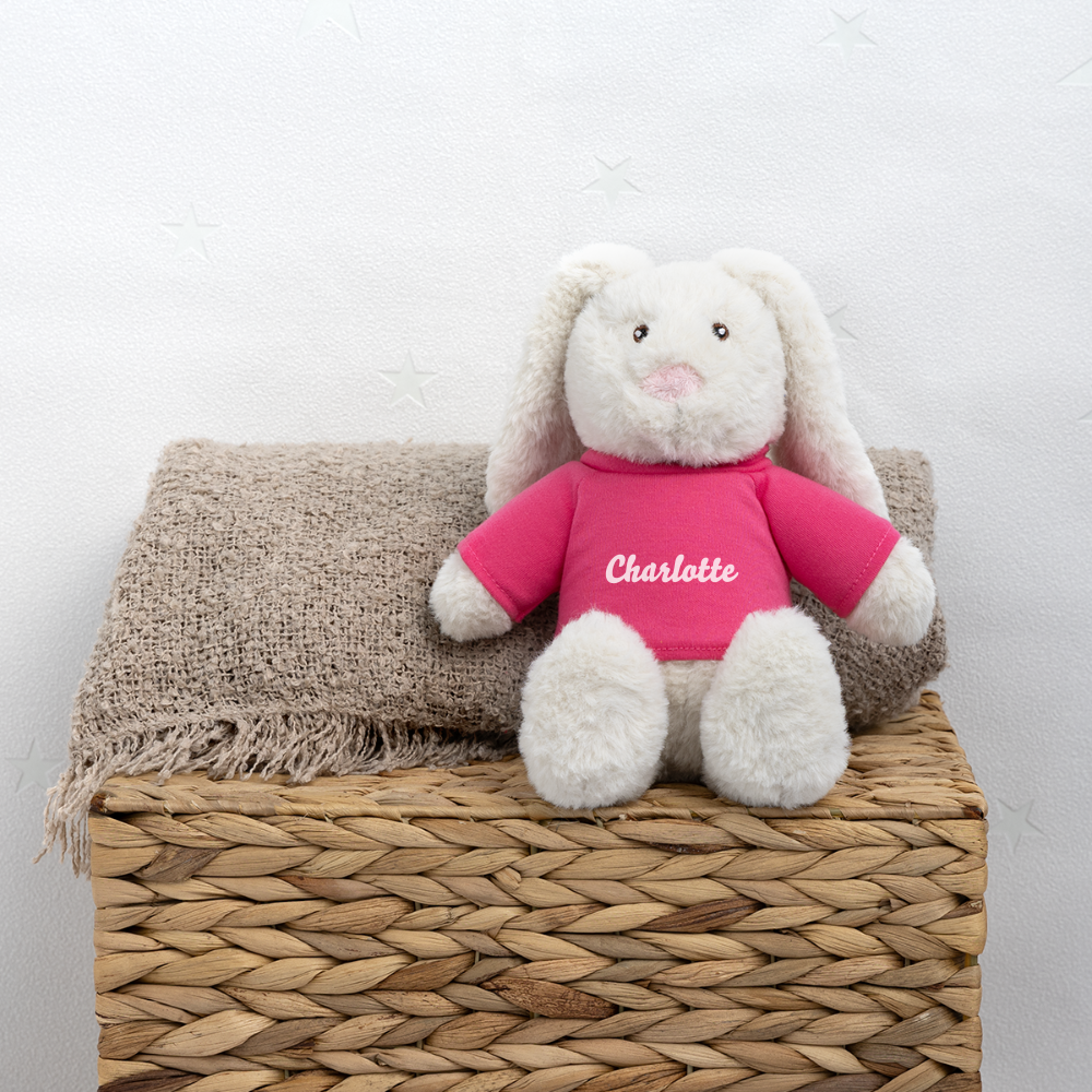 Doudou "Lapin" pour bébé personnalisable - pink
