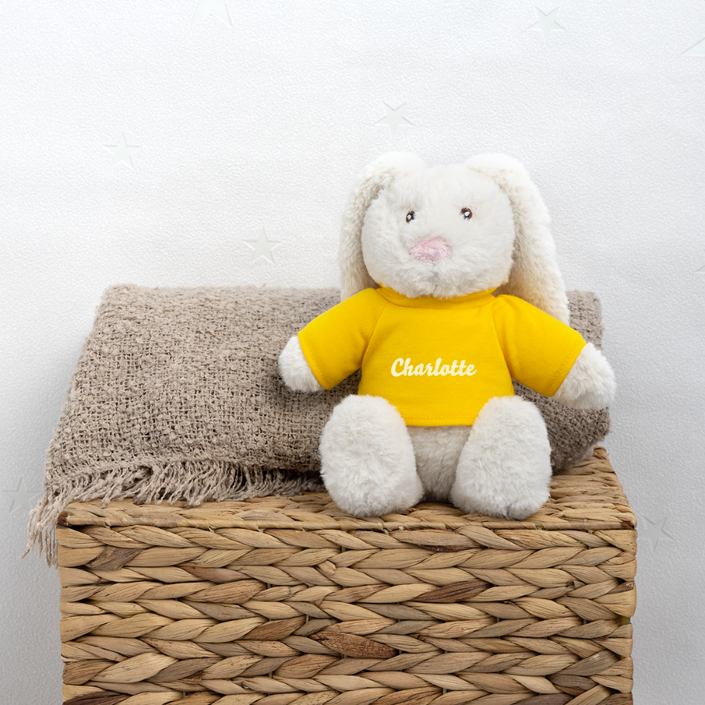 Doudou "Lapin" pour bébé personnalisable - sun yellow