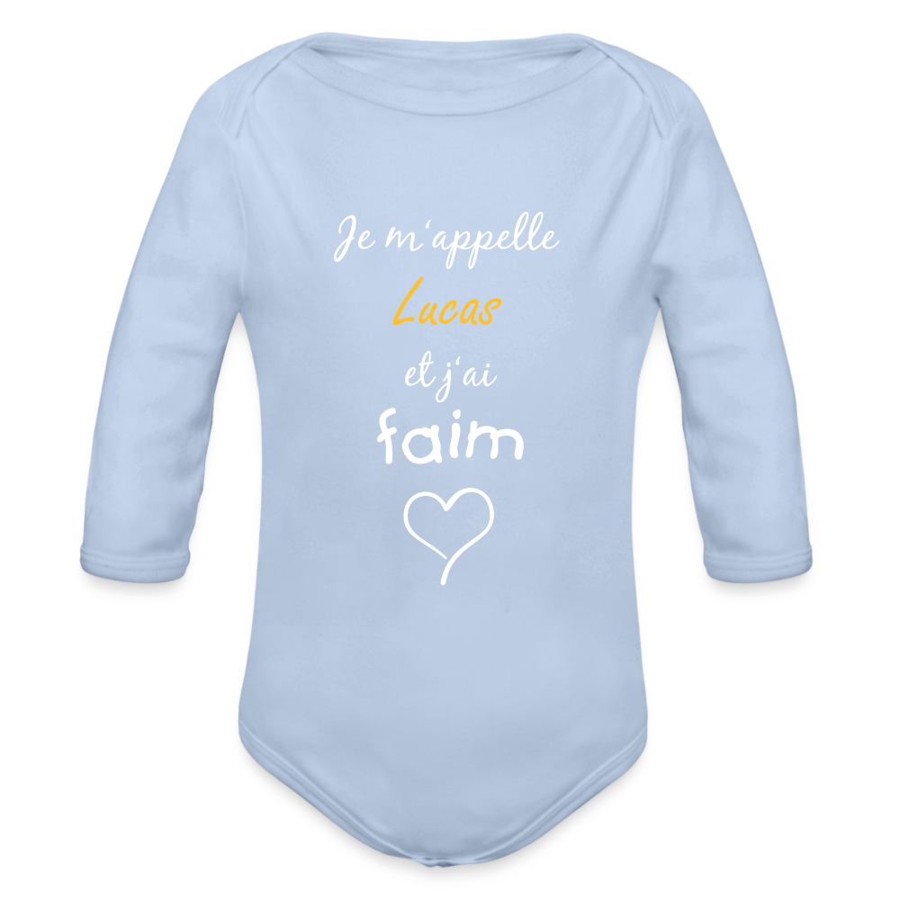 Body manche longue bio personnalisable - sky