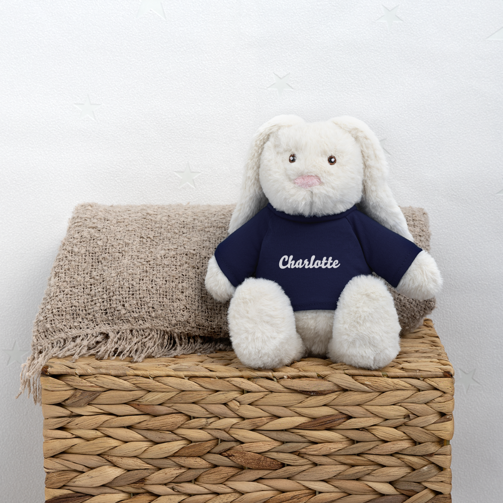Doudou "Lapin" pour bébé personnalisable - french navy