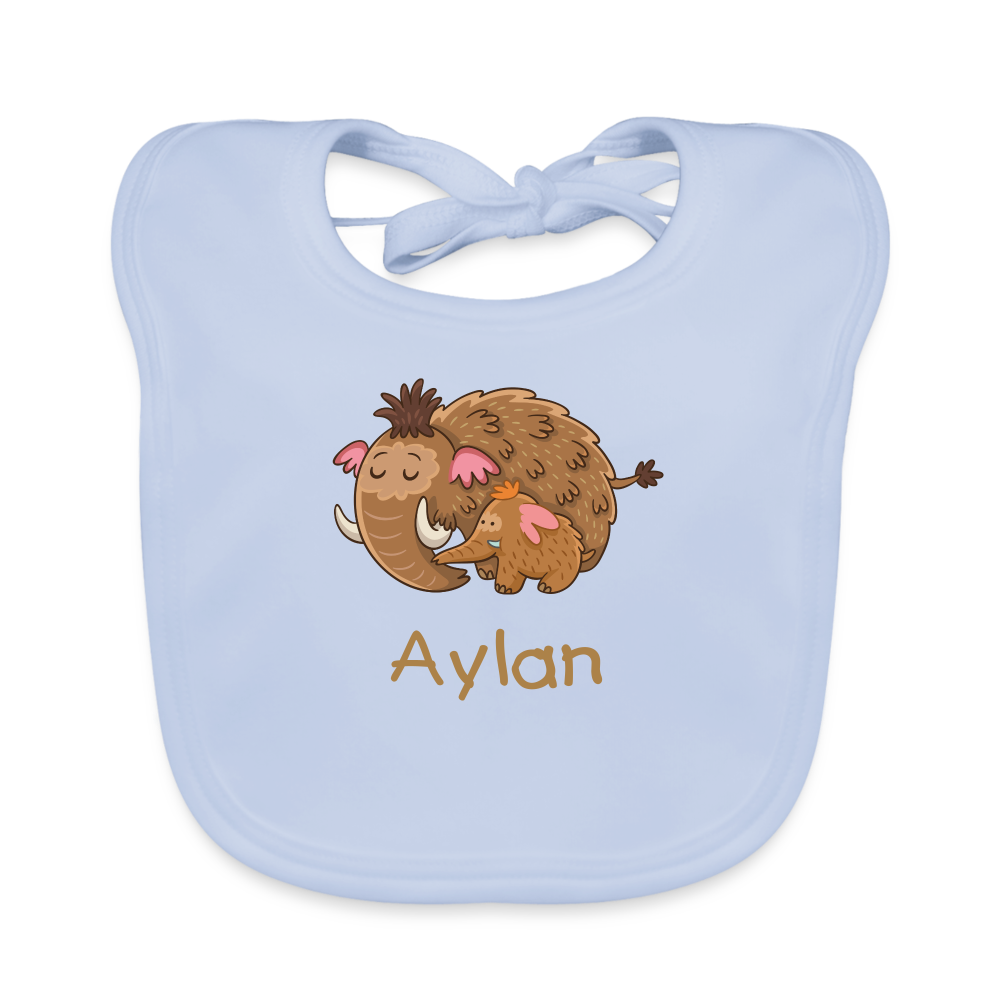 Bavoir Bébé Bio Personnalisable - sky blue