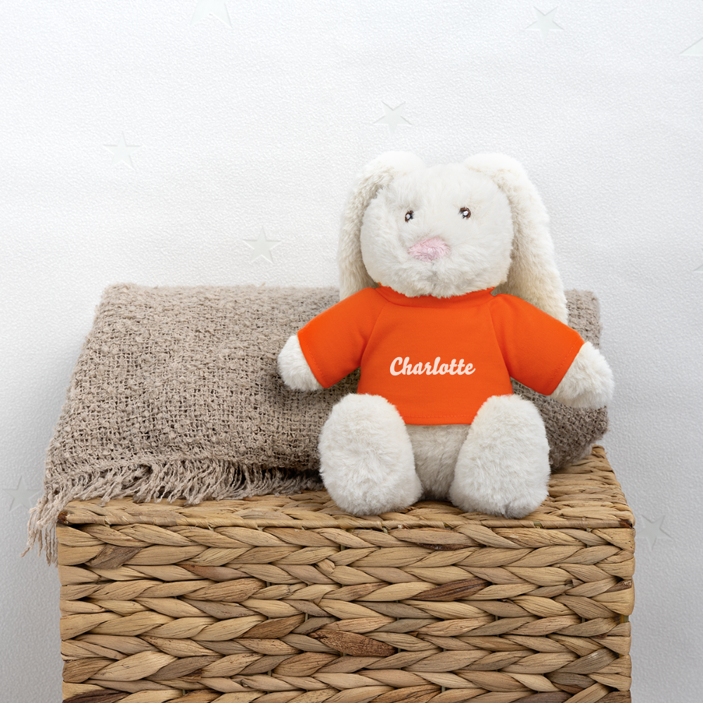 Doudou "Lapin" pour bébé personnalisable - golden orange