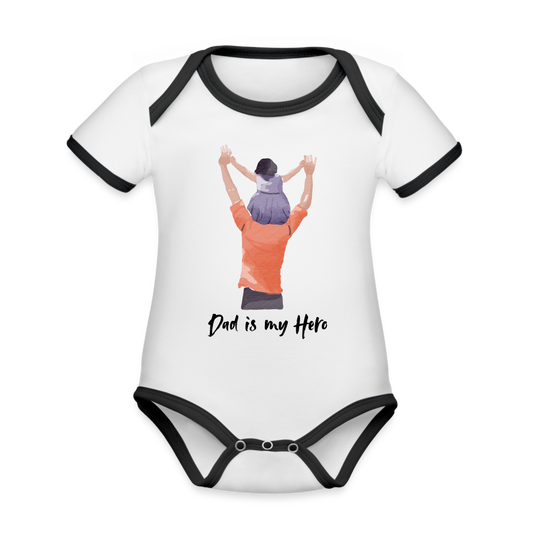 Organic Baby Contrasting Bodysuit - white/black