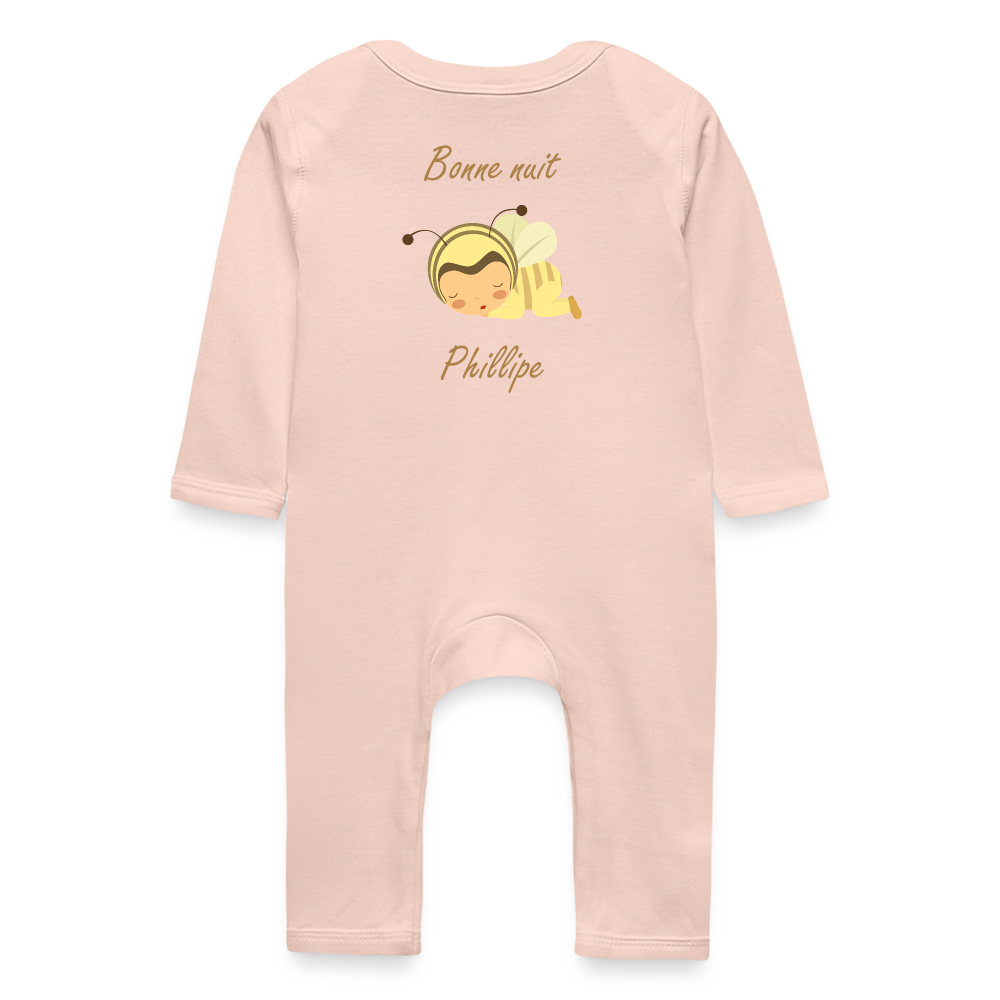 Grenouillère Bébé Bio Personnalisable - crystal pink