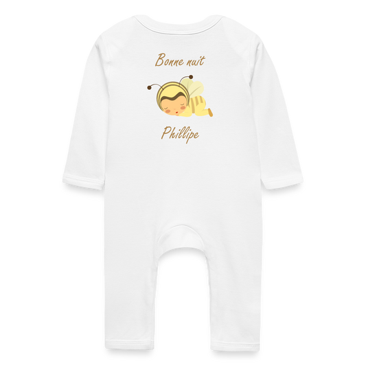 Grenouillère Bébé Bio Personnalisable - white