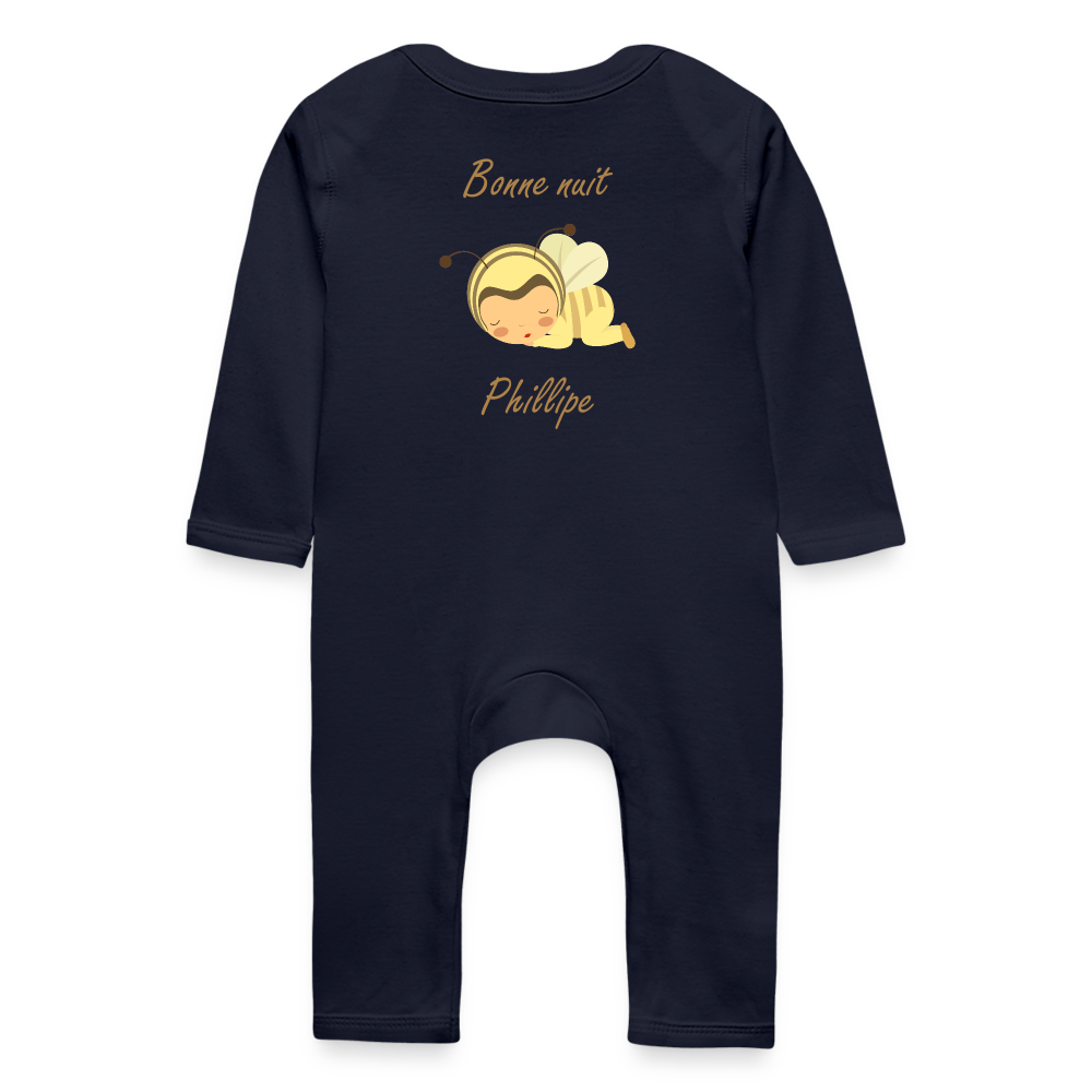 Grenouillère Bébé Bio Personnalisable - navy